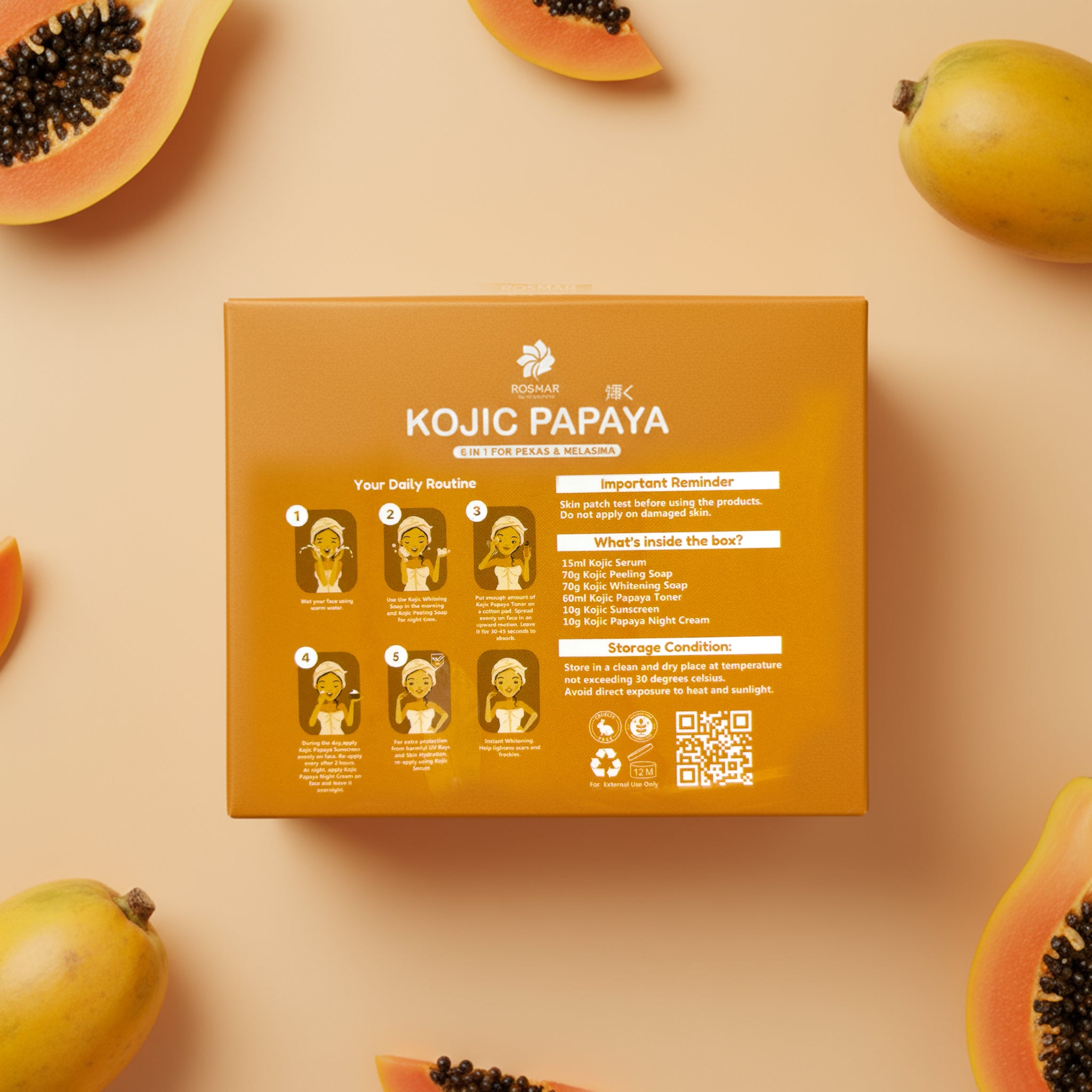 Kojic Papaya Pekas and Melasma Facial Set - 6 in 1