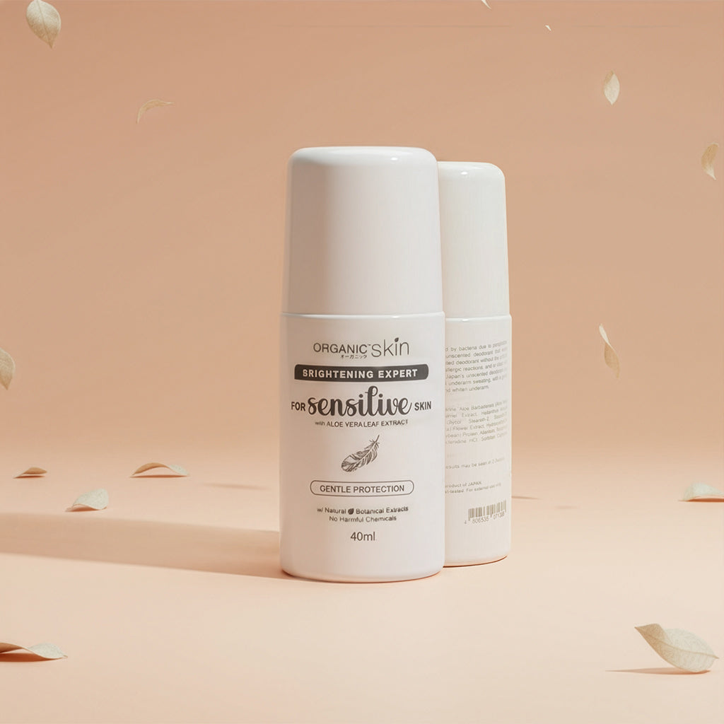 Organic Skin - Unscented Intensive Whitening Underarm Deodorant Deo Roll on for Sensitive Skin